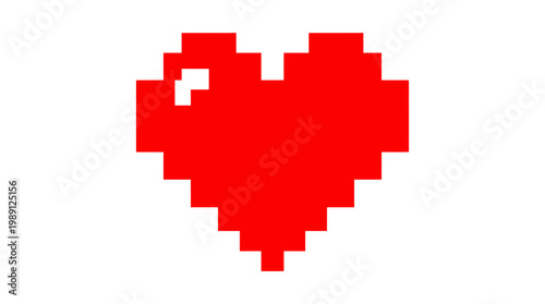Pixelated Red Heart Icon - A Simple and Iconic Symbol of Love and Affection