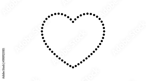 A Minimalist Dotted Heart Shape Design for Love and Romance