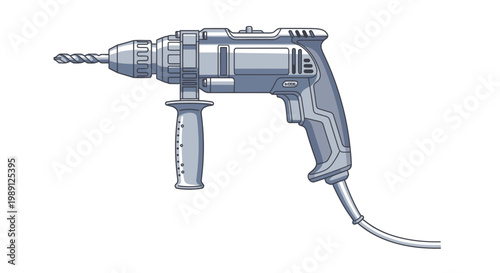 Electric Drill with Bit for Home Improvement and Construction Projects