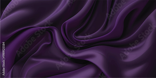 Elegant purple and pink silk satin fabric background with smooth shiny waves of soft violet drapery creating a luxury textile material texture for a decorative backdrop