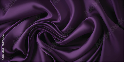 Luxurious smooth pink and purple silk fabric creates a shiny satin background texture with soft elegant curves and drapery waves for a colorful textile backdrop