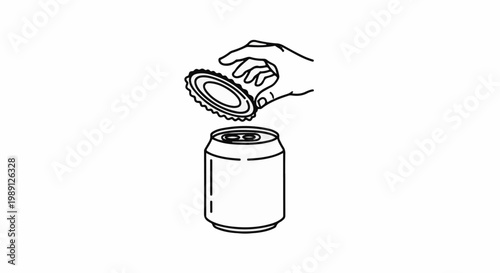 Hand opening a drink can