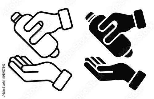 Hand Sanitizer Application Outline and Solid Fill