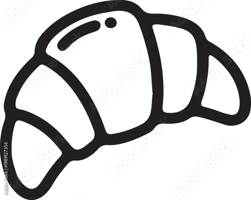Croissant Pastry Line Art Icon