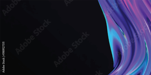 This digital abstract wallpaper features a flowing blue wave design with glowing light rays and smoke patterns moving through dark space to create a dynamic energy-filled backdrop