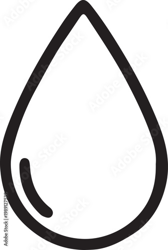 Water Drop Line Art Icon. Minimalist Vector Illustration