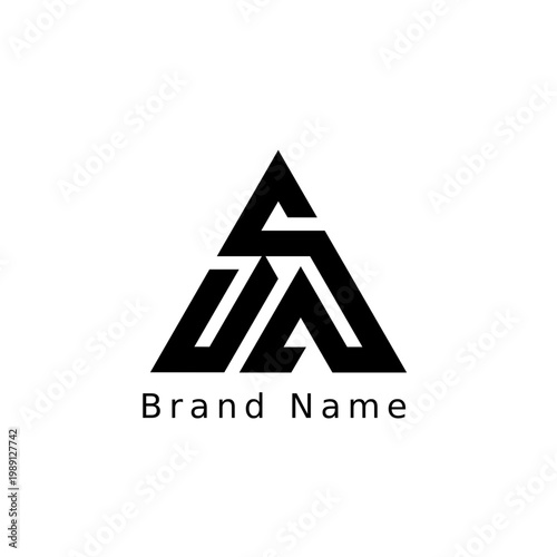 USA Monogram initials Triangle logo