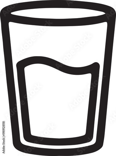 Glass of Water Icon - Simple Drink Illustration
