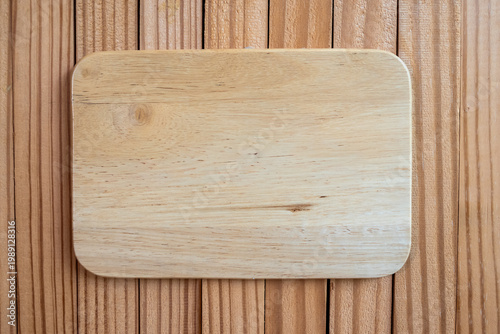 Wooden sign board blank frame on old wood background. Copy Space