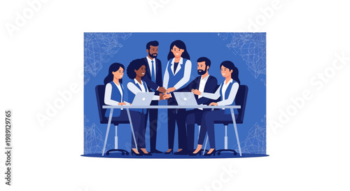 Business people sitting at table.