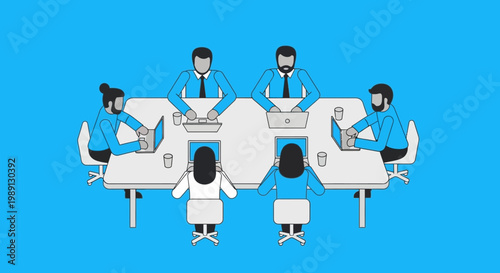 Business people sitting meeting table.