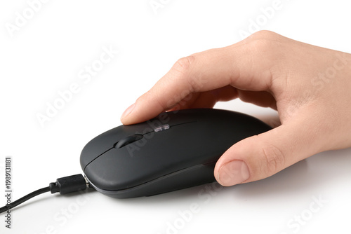 Female hand with modern bla...