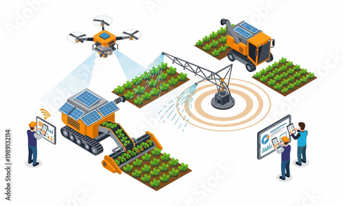 Smart farming with autonomous machines and drone for precision agriculture.