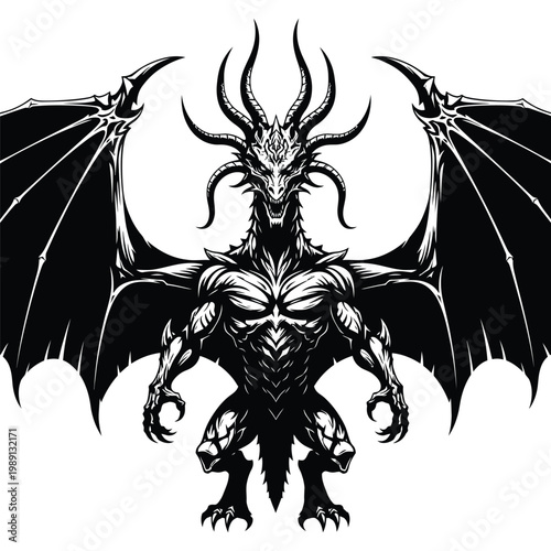 Fantasy Dragon Creature Illustration.