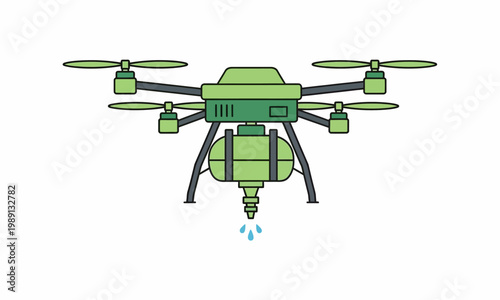 Agricultural Drone Spraying Pesticides for Crop Protection.