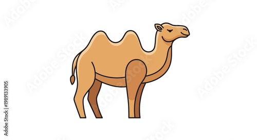 Camel Standing Alone in Desert Environment.