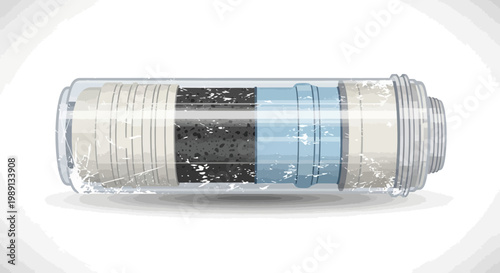 Water filter cartridge cross-section, clean water technology concept
