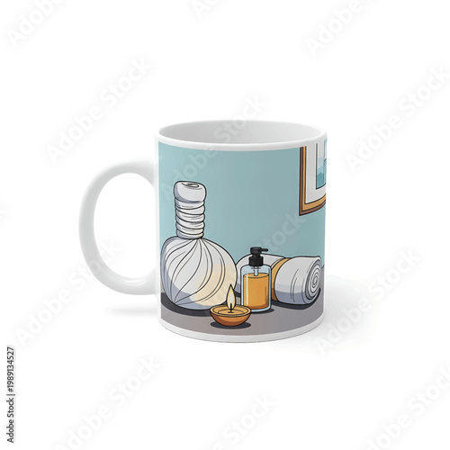 White ceramic coffee mug handle.