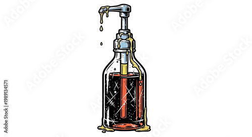 Liquid Soap Dispenser with Droplets