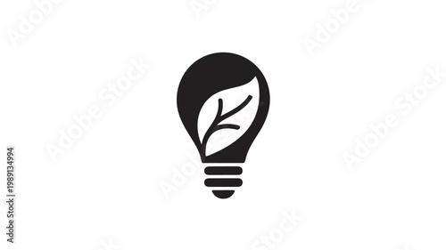 Eco Friendly Light Bulb With Leaf On White Background For Sustainability Concepts