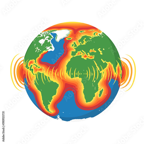 Earth Globe with Heat Map.