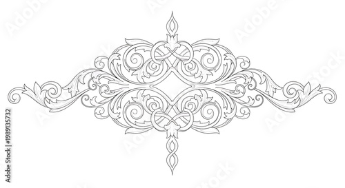 Intricate Floral Ornate Design Element 1.