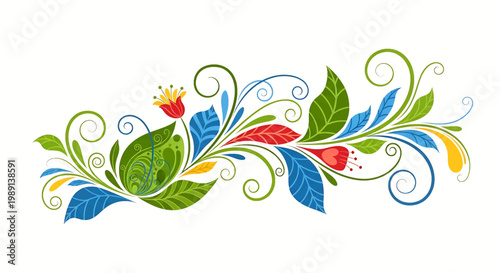 Colorful floral decorative element design.