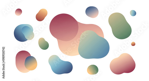 Colorful Gradient Abstract Round Shapes.