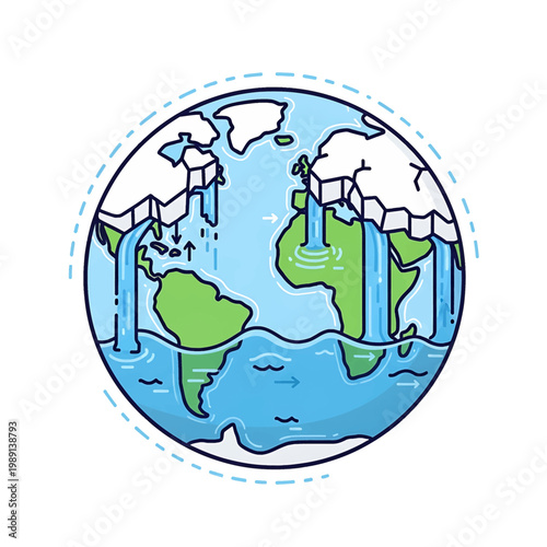 Earth Globe Melting Ice Caps Climate.