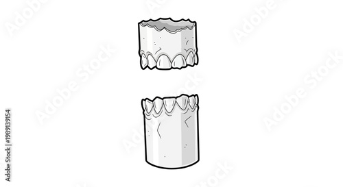 Broken Denture, Upper and Lower Jaw Sections