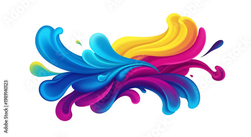 Colorful Liquid Splash Design Element 1.