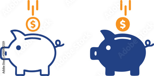 Professional Banking Services and Savings Plan Illustration Assets, vector, illustration, silhouette.