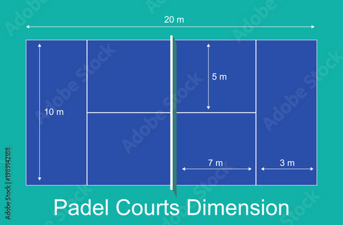 Standard Padel Court Dimensions and Layout Diagram for Sports Infrastructure Information