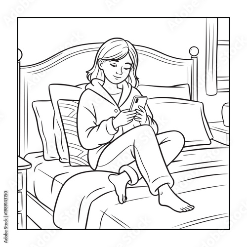 Rich girl moments: Bold and easy coloring pages for adults. line art illustration.