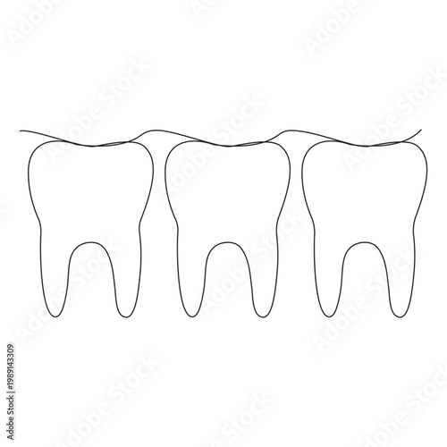 Continuous single line art of teeth dental care and love shape, perfect  vector illustrations.