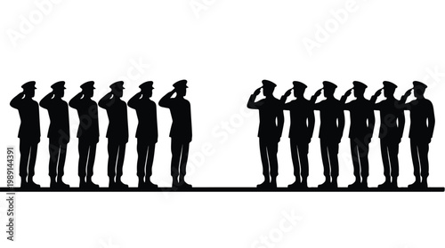 silhouette illustration vector of different army troops making peace, carrying out a ceasefire 26