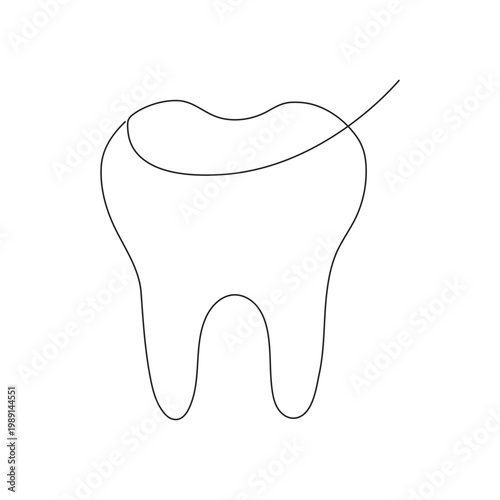 Continuous single line art of teeth dental care and love shape, perfect  vector illustrations.