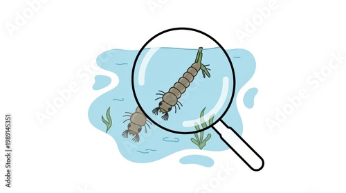 Mosquito Larva in Water Magnified for Pest Control Awareness