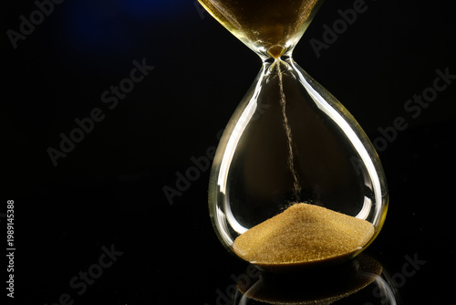 Crystal hourglass with yell...