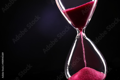 Crystal hourglass with pink...
