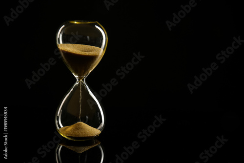 Crystal hourglass with yell...