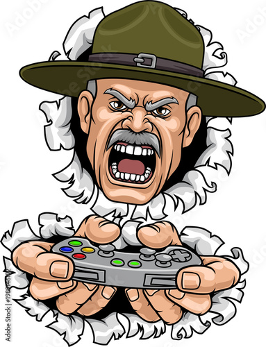 An angry drill instructor o...