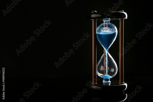 Crystal hourglass with blue...