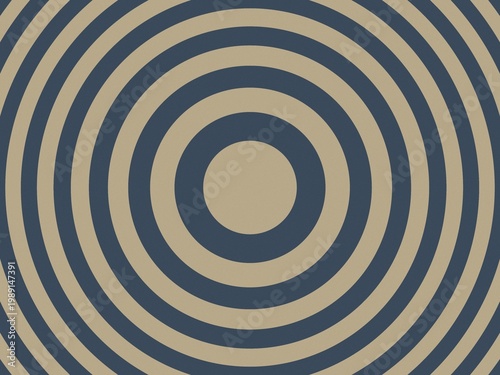 Calm concentric circles radiate outward. Deep blue stripes meet muted beige tones. Pattern creates soothing, rhythmic visual flow. Ideal for backgrounds, branding, or minimalist design