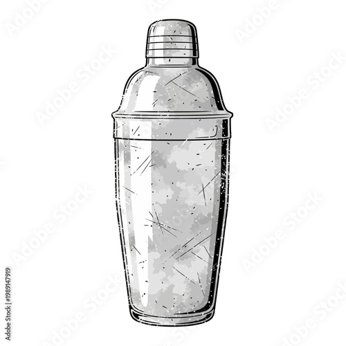 Vintage Cocktail Shaker Illustration