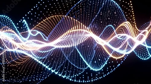 Vibrant Digital Waveforms on Dark Background.