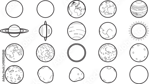 A collection of celestial bodies. Exploring the vastness of space and the beauty of the cosmos.