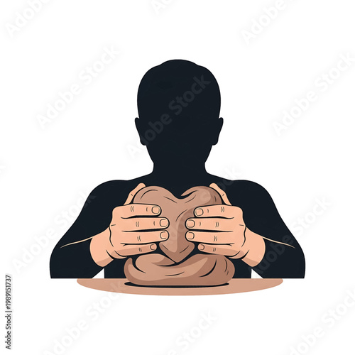 Person holding a heart shape.