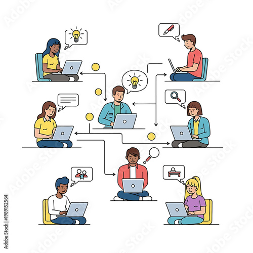 People Working on Laptops Together Online 1.