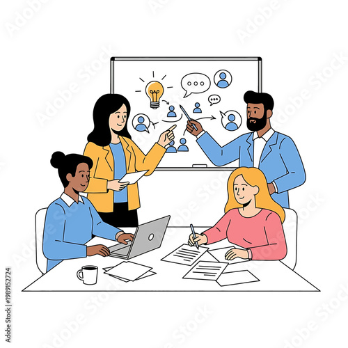 Business people discussing ideas together 1.